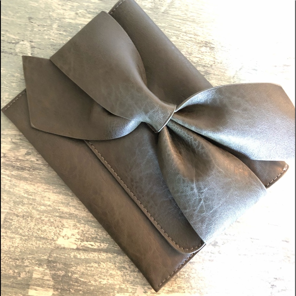 Olive green clutch from Anthropologie